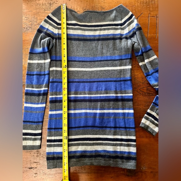 Theory 100% Cashmere Long Striped Sweater, size S, boat neck - Picture 12 of 13